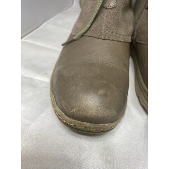 Women’s BareTraps Aide size 9.5 Side Zip Up Leather Faux Fur top Lace Up Brown - Picture 6 of 10